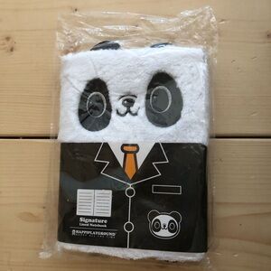 Plush Notebook, Faux Fur Notebook for Kids, Panda Pattern Diary